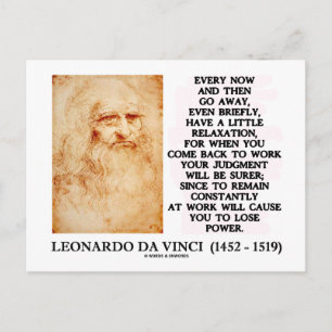 Leonardo da Vinci Relaxation Work Assessment Power Briefkaart
