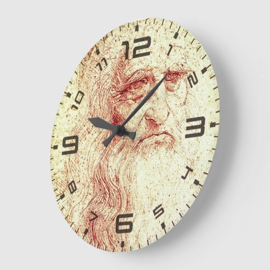 Leonardo da Vinci Renaissance Art Wall Clock Grote Klok (Hoek)