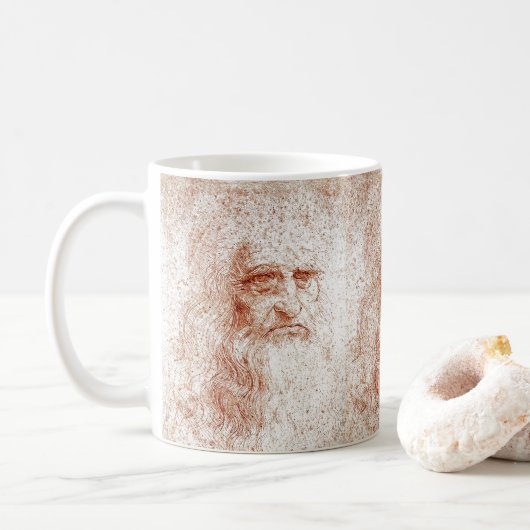Leonardo da Vinci Rood Krijt Kunstmok Koffiemok (Met donut)