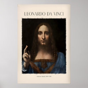 Leonardo da Vinci Salvator Mundi c1500 Portret van Poster