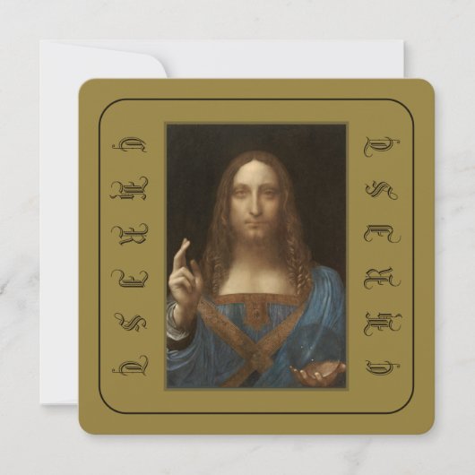 LEONARDO DA VINCI SALVATOR MUNDI CHRISTUS DE VERLO KAART (Voorkant)