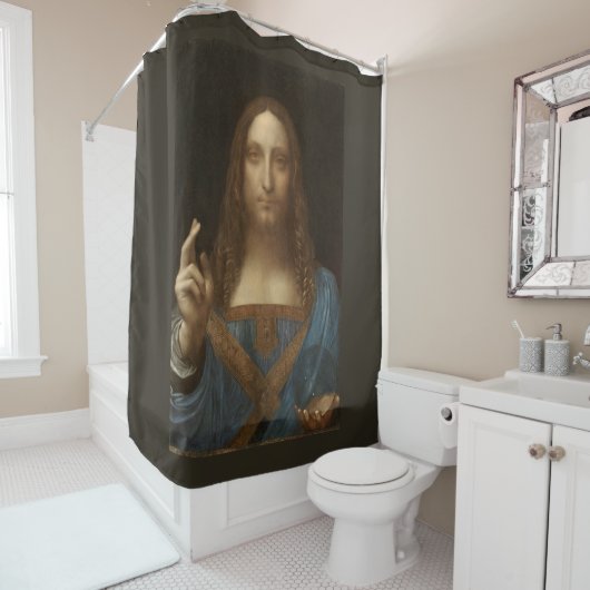 Leonardo da Vinci – Salvator Mundi Douchegordijn (In situ)