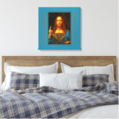 LEONARDO DA VINCI SALVATOR MUNDI Fine Art Canvas Afdruk (Insitu (Slaapkamer))