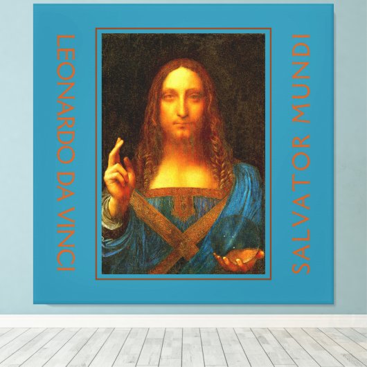 LEONARDO DA VINCI SALVATOR MUNDI Fine Art Canvas Afdruk (Insitu (Houten vloer))