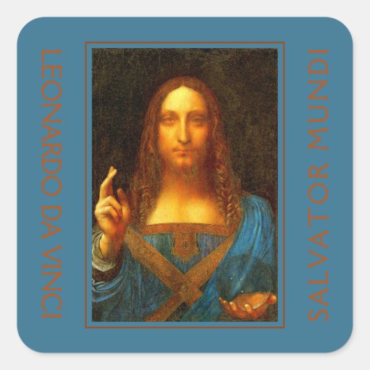 LEONARDO DA VINCI SALVATOR MUNDI Square Sticker (Voorkant)