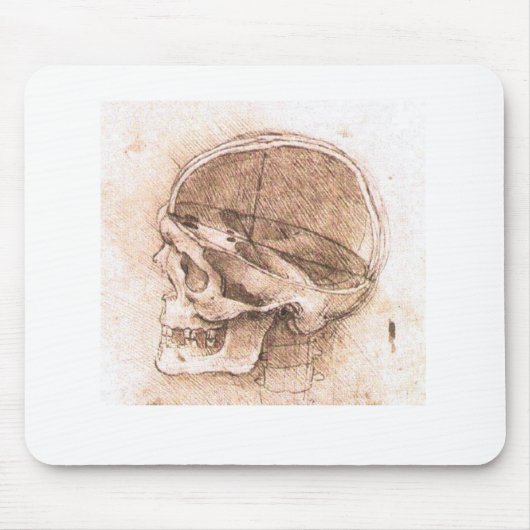 Leonardo da Vinci Schedel Anatomie Fine Art Muismat (Voorkant)