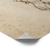 Leonardo Da Vinci schetst beroemde kunst Poster (Hoek)