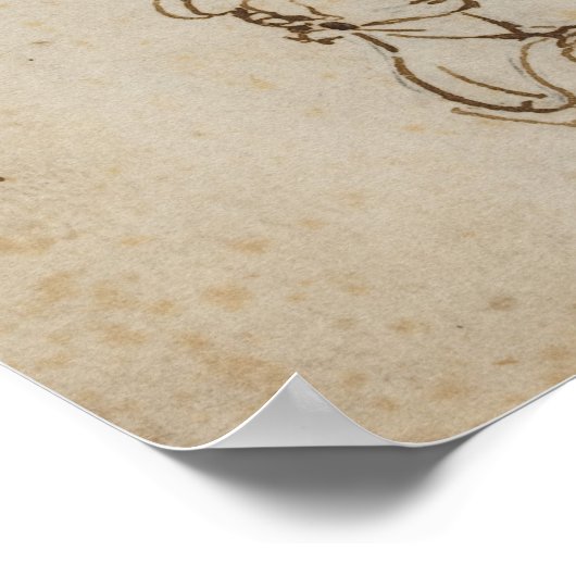Leonardo Da Vinci schetst beroemde kunst Poster (Hoek)