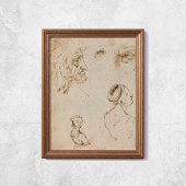 Leonardo Da Vinci schetst beroemde kunst Poster
