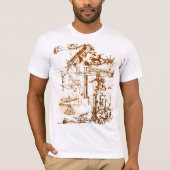 Leonardo Da Vinci schetste witte T-shirts (Voorkant)
