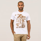 Leonardo Da Vinci schetste witte T-shirts (Voorkant volledig)