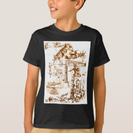 Leonardo Da Vinci schetste zwarte T-shirts