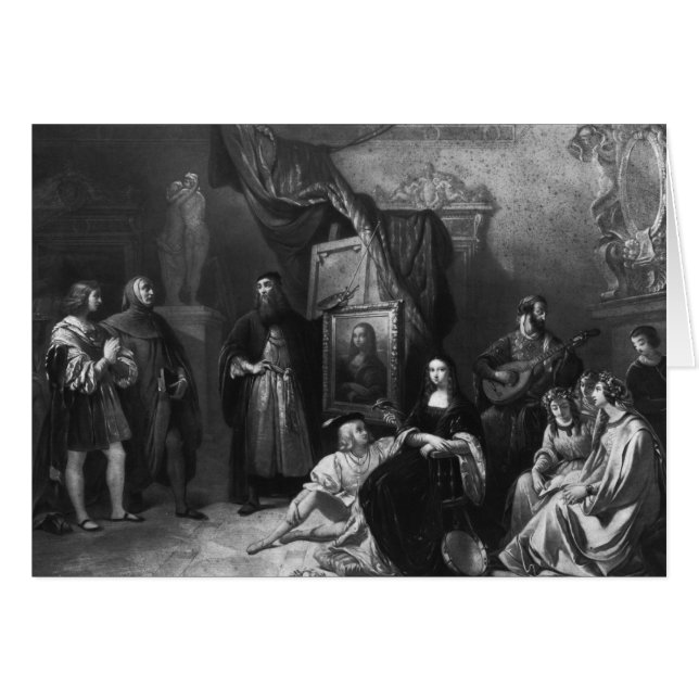 Leonardo da Vinci schildert de Gioconda (Voorkant Horizontaal)