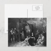 Leonardo da Vinci schildert de Gioconda Briefkaart (Voorkant / Achterkant)