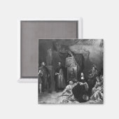 Leonardo da Vinci schildert de Gioconda Magneet (Voorkant / Achterkant)