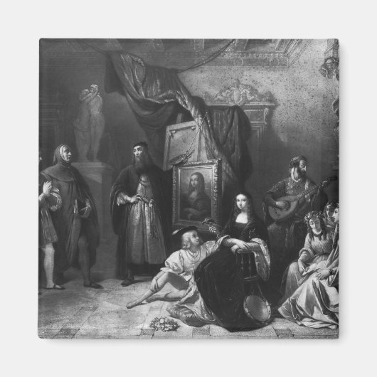 Leonardo da Vinci schildert de Gioconda Magneet (Voorkant)
