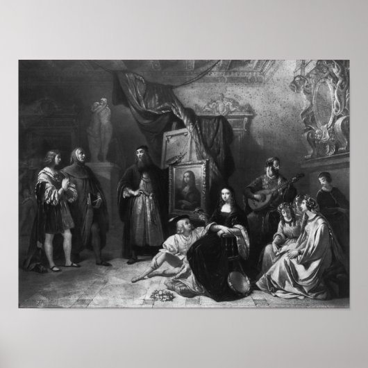 Leonardo da Vinci schildert de Gioconda Poster (Voorkant)