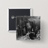 Leonardo da Vinci schildert de Gioconda Vierkante Button 5,1 Cm (Voorkant /achterkant)