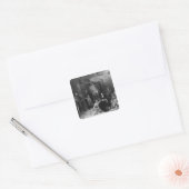 Leonardo da Vinci schildert de Gioconda Vierkante Sticker (Envelop)