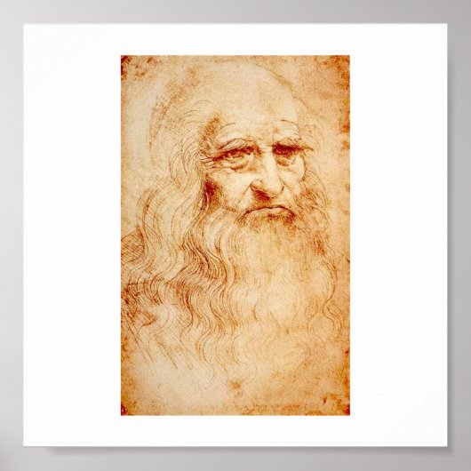 Leonardo Da Vinci Self-Portrait circa 1510-1515 Poster (Voorkant)