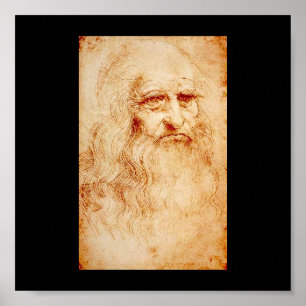 Leonardo Da Vinci Self-Portrait circa 1510-1515 Poster
