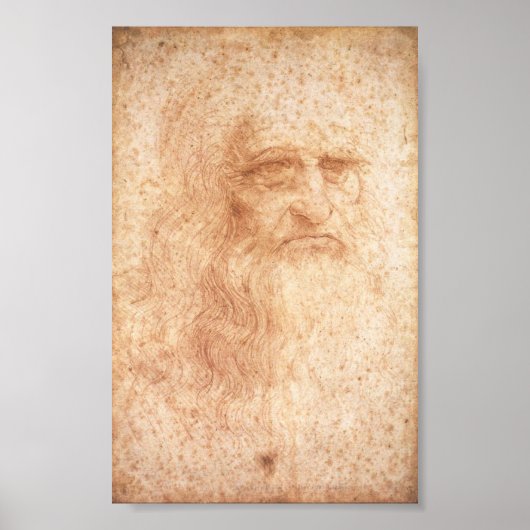 Leonardo da Vinci Self Portrait Poster c. 1513 (Voorkant)