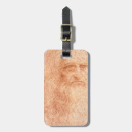Leonardo da Vinci Self Portrait Red Chalk Bagagelabel