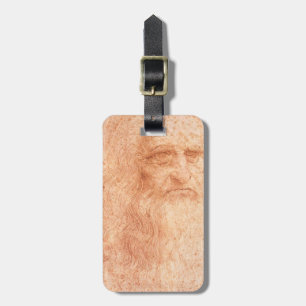 Leonardo da Vinci Self Portrait Red Chalk Bagagelabel