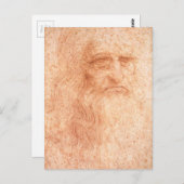Leonardo da Vinci Self Portrait Red Chalk Briefkaart (Voorkant / Achterkant)