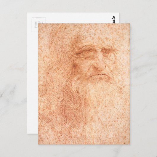 Leonardo da Vinci Self Portrait Red Chalk Briefkaart (Voorkant / Achterkant)