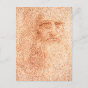 Leonardo da Vinci Self Portrait Red Chalk Briefkaart