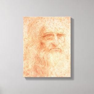 Leonardo da Vinci Self Portrait Red Chalk Canvas Afdruk