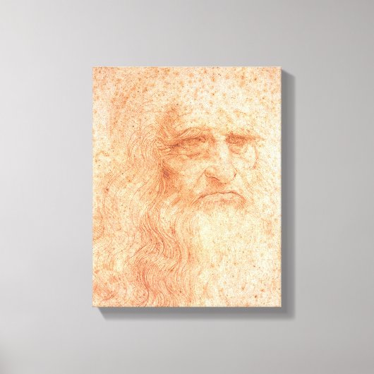 Leonardo da Vinci Self Portrait Red Chalk Canvas Afdruk (Voorkant)