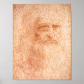 Leonardo da Vinci Self Portrait Red Chalk Poster (Voorkant)