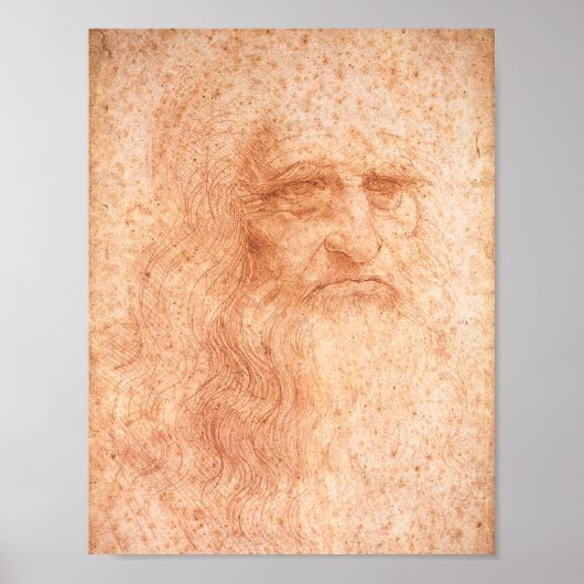 Leonardo da Vinci Self Portrait Red Chalk Poster (Voorkant)