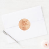 Leonardo da Vinci Self Portrait Red Chalk Ronde Sticker (Envelop)