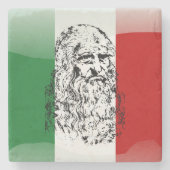 Leonardo da Vinci Stenen Onderzetter (Voorkant)