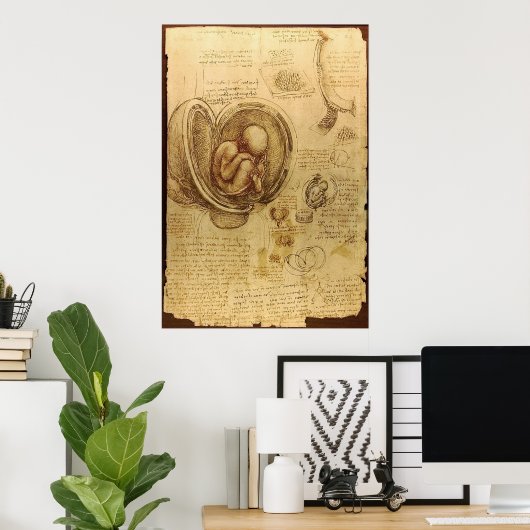 Leonardo Da Vinci - Studie naar de anatomie Poster (Thuiskantoor)