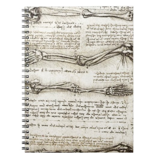 Leonardo da Vinci - Studies over het Arm Artwork Notitieboek (Voorkant)