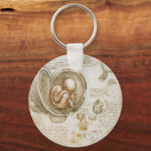 Leonardo da Vinci Studies voor de foetus in de baa Sleutelhanger (Voorkant)