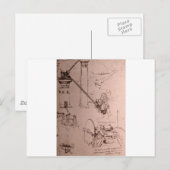 Leonardo da Vinci, tekeningen van machines Briefkaart (Voorkant / Achterkant)