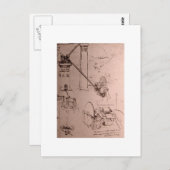 Leonardo da Vinci, tekeningen van machines Briefkaart (Voorkant / Achterkant)