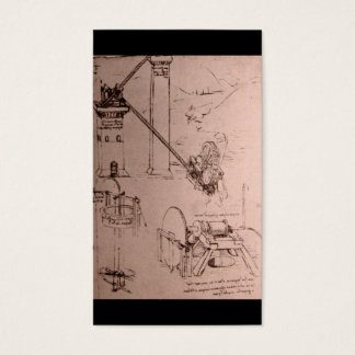 Leonardo da Vinci, tekeningen van machines Visitekaartje