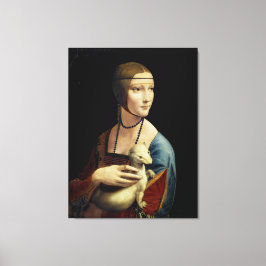 Leonardo da Vinci – The Lady with an Ermine Canvas Afdruk