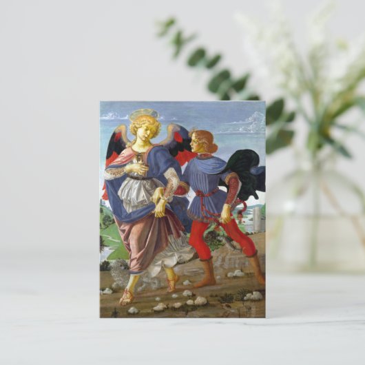 Leonardo da Vinci Tobias en de Angel Briefkaart (Staand voorkant)