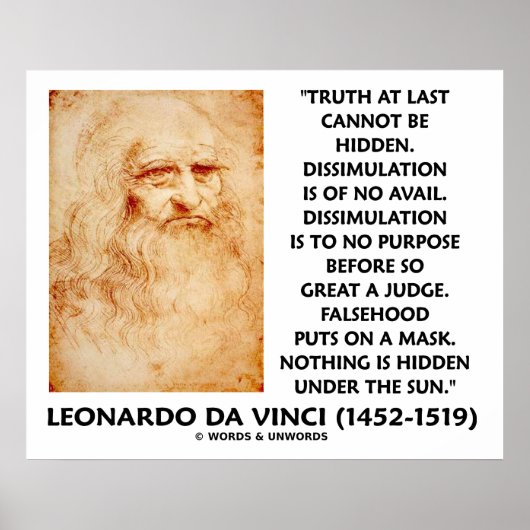 Leonardo da Vinci Truth kan geen verborgen offerte Poster (Voorkant)