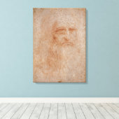 Leonardo da Vinci, vermoedelijk zelfportret Canvas Afdruk (Insitu (Houten vloer))