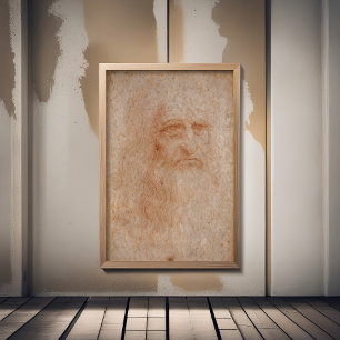 Leonardo da Vinci, vermoedelijk zelfportret Foto Afdruk