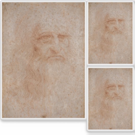 Leonardo da Vinci, vermoedelijk zelfportret Sticker (Voorkant)