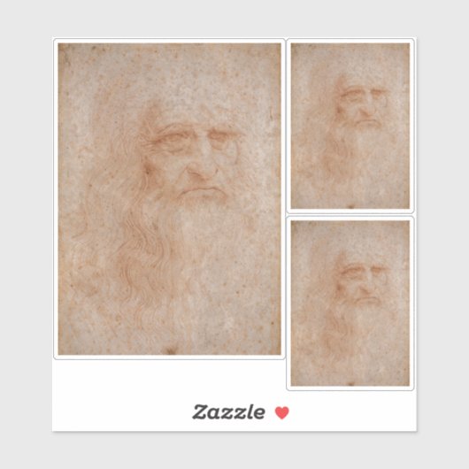 Leonardo da Vinci, vermoedelijk zelfportret Sticker (Vel)